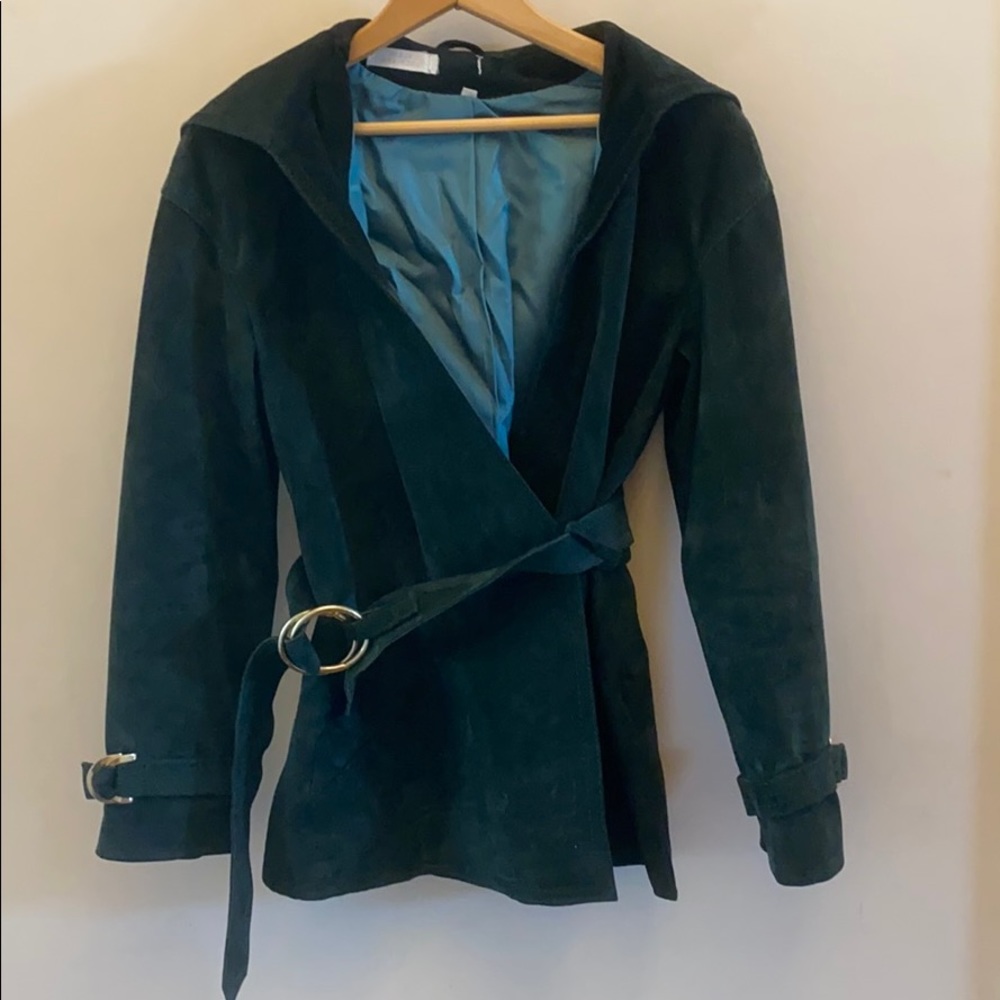 Vintage dark green suede jacket